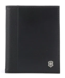 Altius Alox Bi-Fold RFID Kreditkartenetui fein genarbtes Leder schwarz