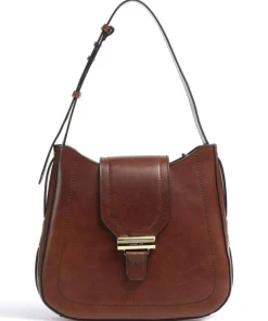 Benedetta Schultertasche fein genarbtes Rindsleder braun