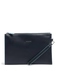 Blue Square Handgelenktasche fein genarbtes Leder navy