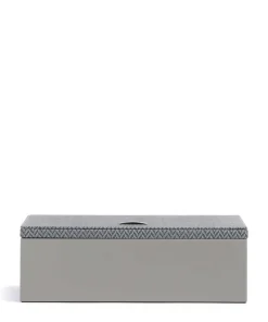 Calma Schmuckkasten Holz, Textil grau