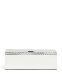 Calma Schmuckkasten Holz, Textil weiß