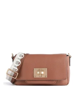 Carino Muna Umhängetasche genarbtes Leder braun