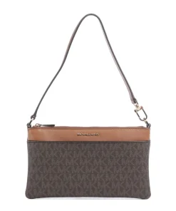 Jet Set Schultertasche Lederimitat dunkelbraun