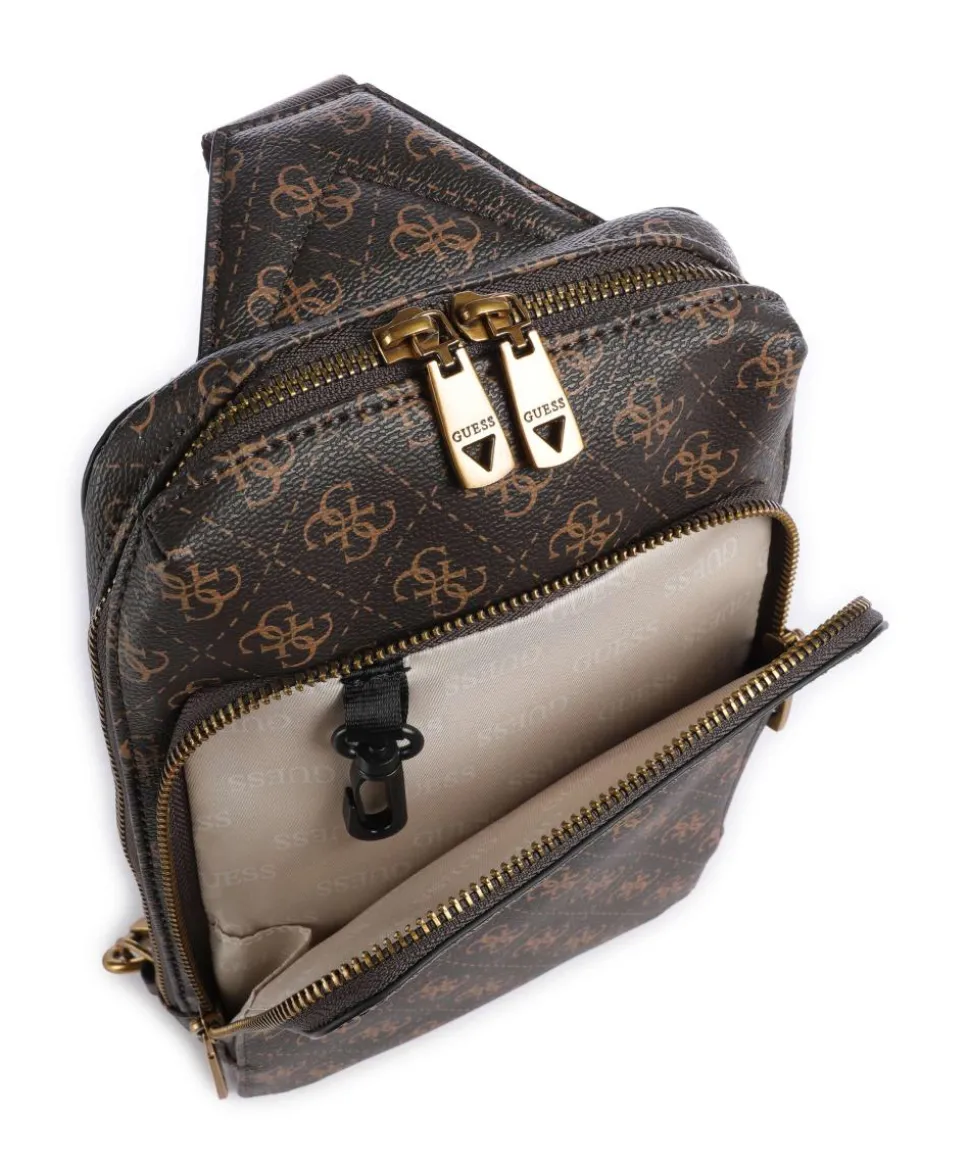 Milano Slingbag Lederimitat dunkelbraun