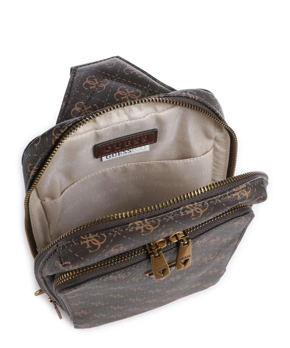 Milano Slingbag Lederimitat dunkelbraun